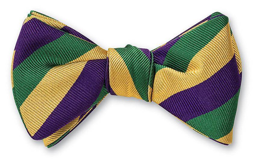 Mardi Gras Stripes Bow Tie - B2291