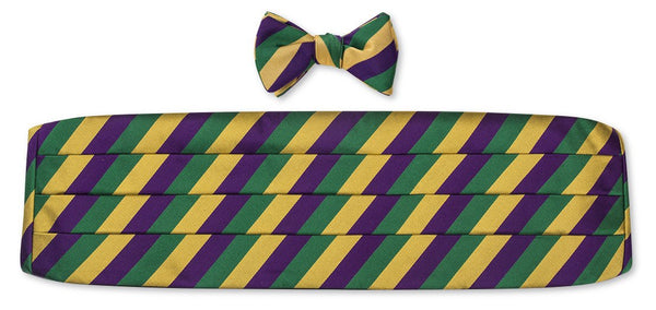mardi gras bow tie and cummerbund sets