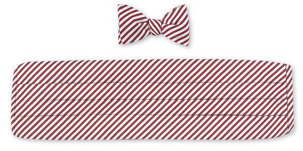 Red/ White Sherman Stripes Cummerbund Set - CB2543