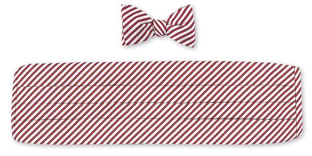 Red/ White Sherman Stripes Cummerbund Set - CB2543