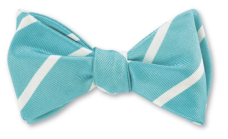 teal stripe bow tie