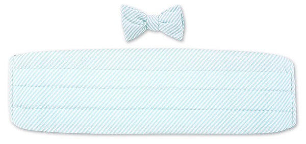Green/ White Seersucker Cummerbund Set - CB3394