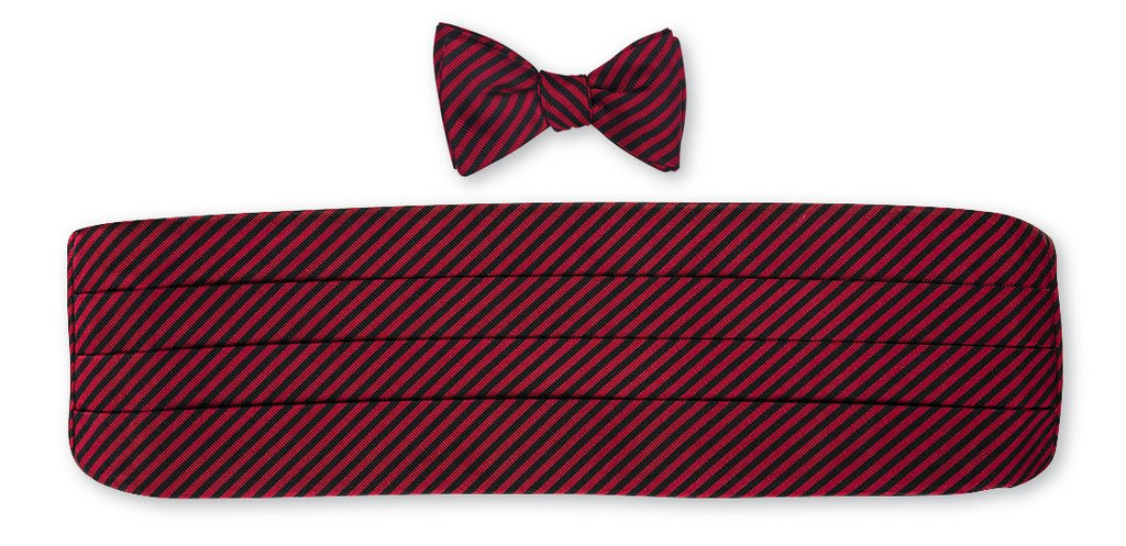 stripe cummerbund set