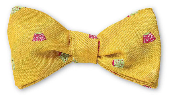 yellow swim trunks bow tie