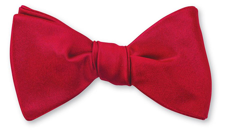 red satin bow ties