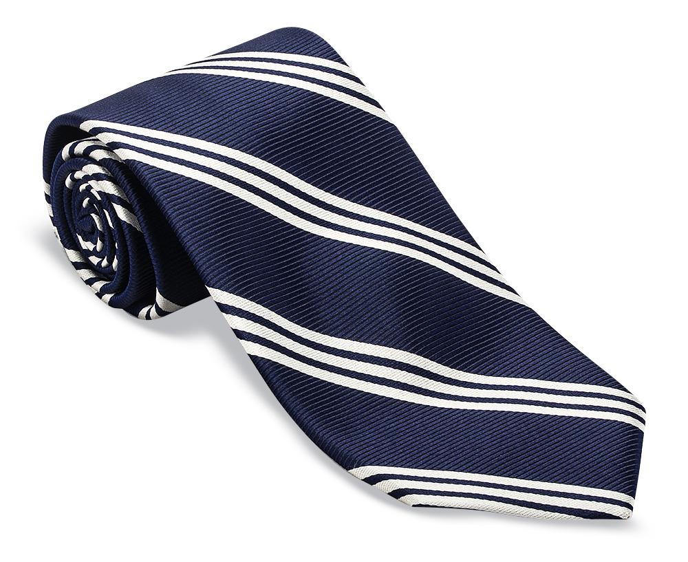 Navy/White Cascade Stripes Necktie - F4321