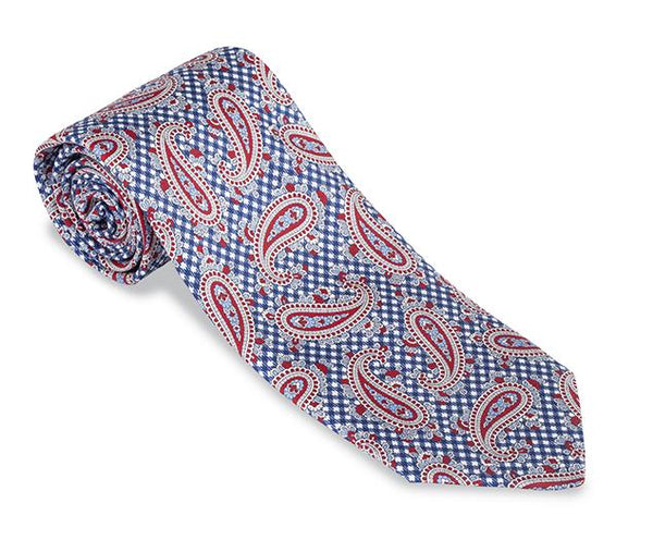 Navy Virginia Paisley Necktie - F4358