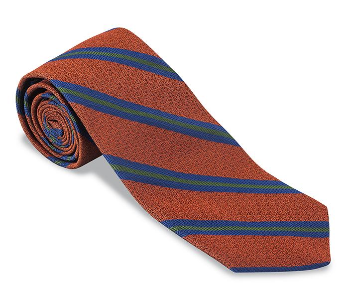 Orange Balson Stripes Necktie - F4528