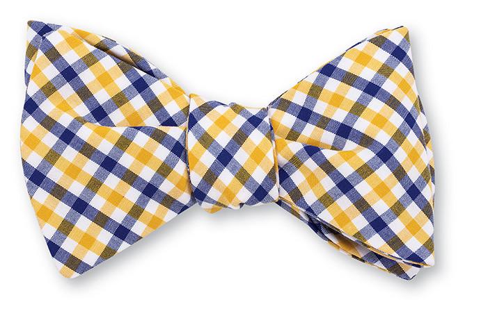 Blue/ Yellow Gingham Bow Tie - B503