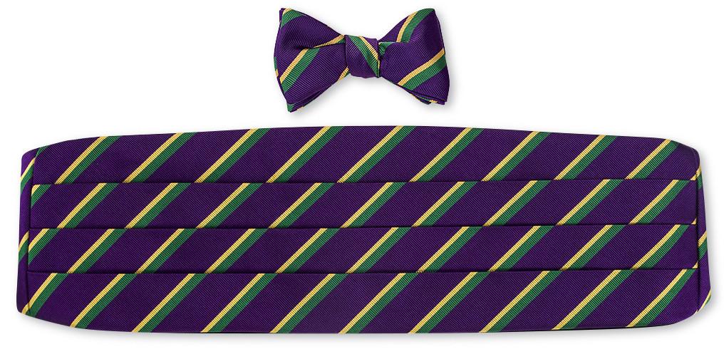 mardi gras bow tie and cummerbund sets