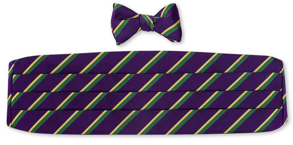 mardi gras bow tie and cummerbund sets