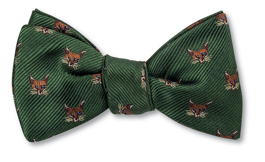 Olive Fox Mask Bow Tie - B2005
