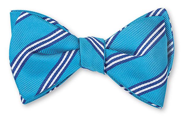 aqua brooks stripe bow tie