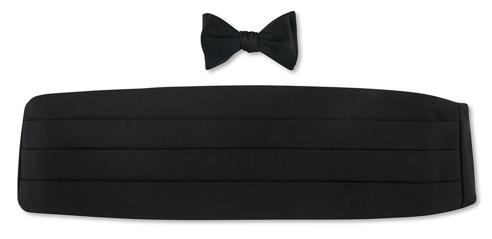 black silk bow tie and cummerbund sets